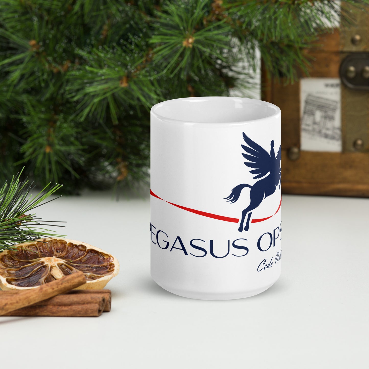 White glossy mug